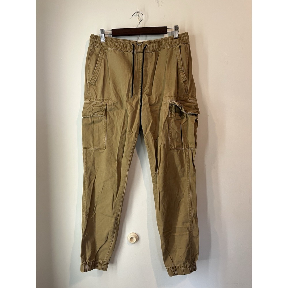 Aeropostale Cargo Jogger Pants Khaki Mens Med‎ Medium Wash Pockets